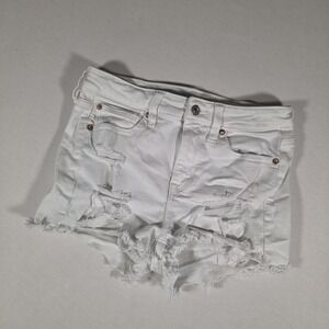 American Eagle Shorts Hi Rise Shortie Cutoff Denim Womens Size 4 White